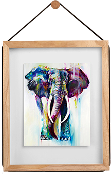 Tableau de broderie diamant avec un éléphant en couleurs