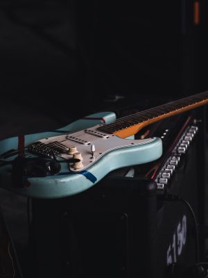 Guitare électrique bleu