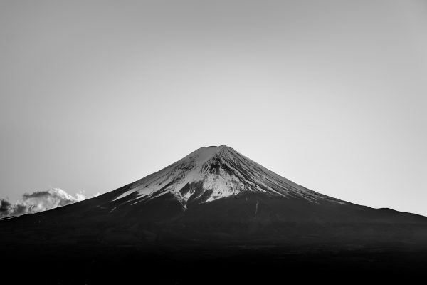 Mont Fuji en noir et blanc