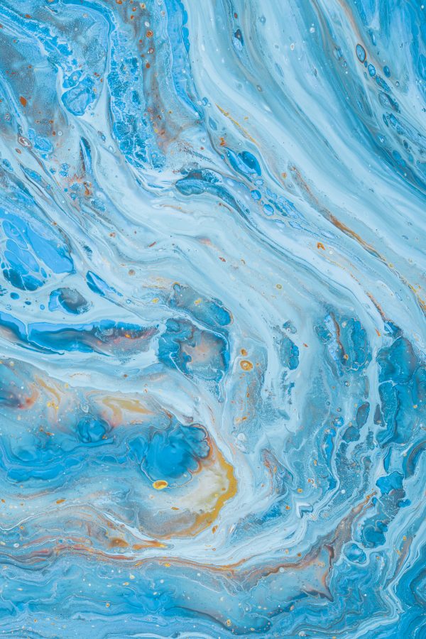 Peinture d'eau bleue et blanche
