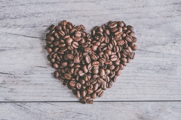 Cœur en grains de café