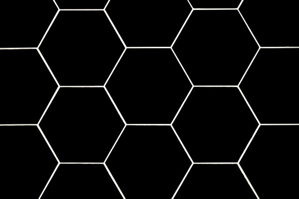 broderie diamant Un motif hexagonal noir et blanc